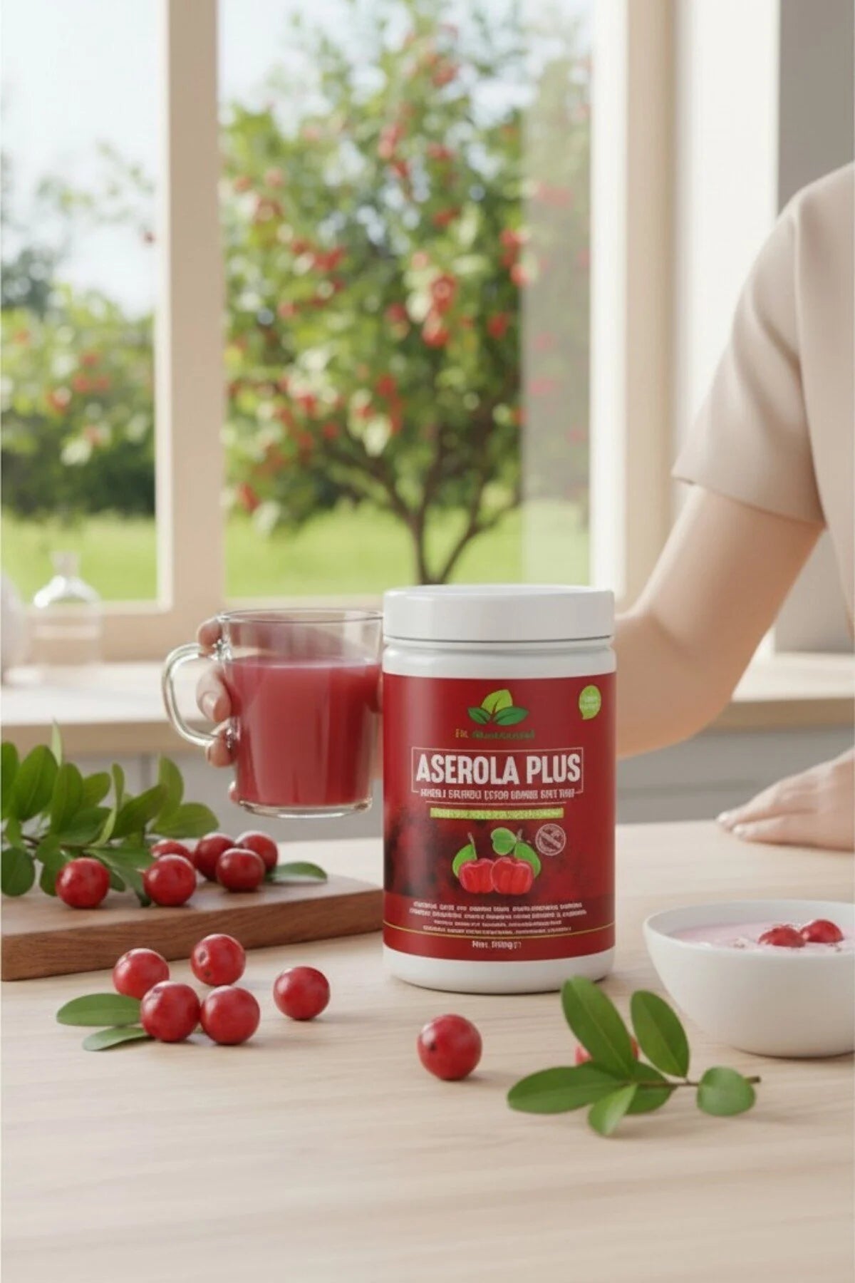 Dr. Natural Acerola Plus Poeder met Acerola Extract - Gemengd Plantenpoeder - 200 g