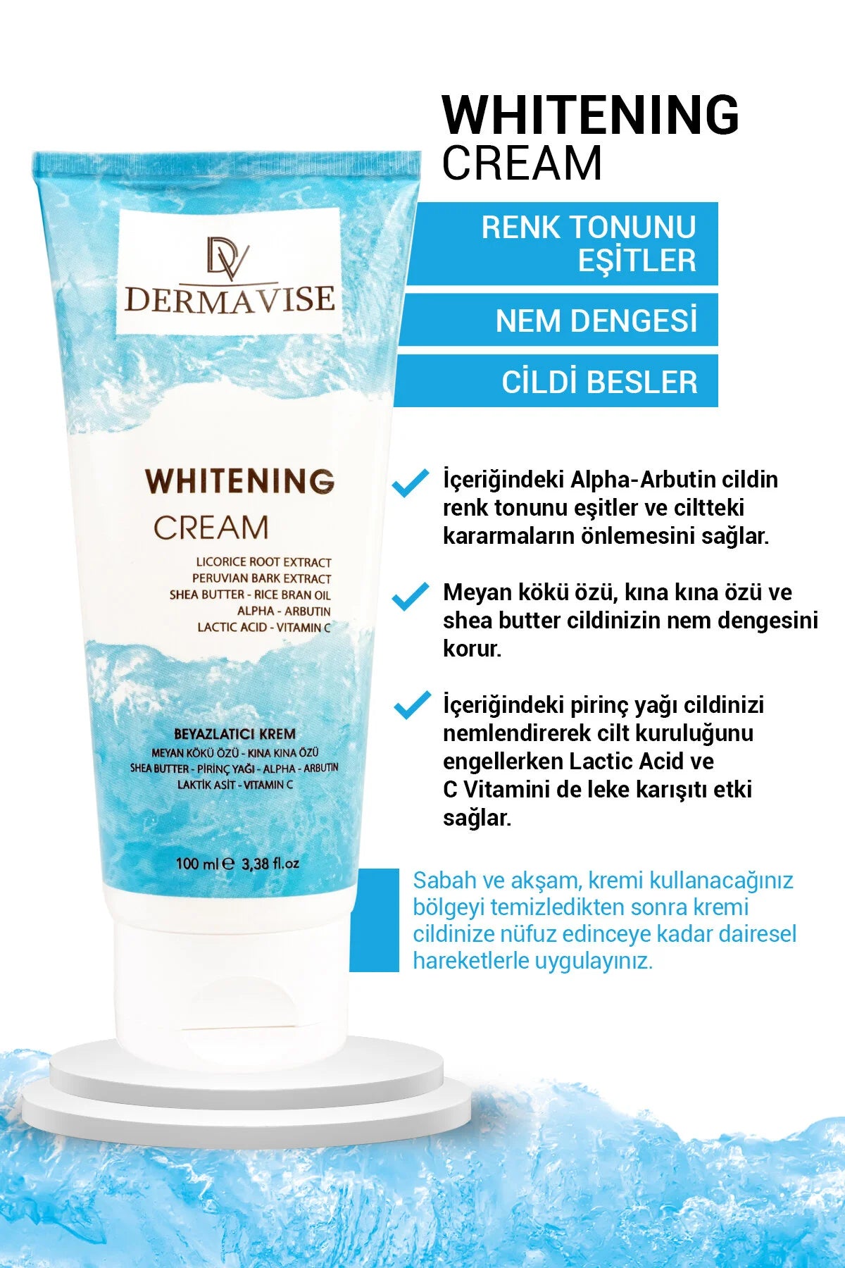 Dermavise Whitening Cream 100ml | Verhelderende Crème met Alpha Arbutin & Vitamine C