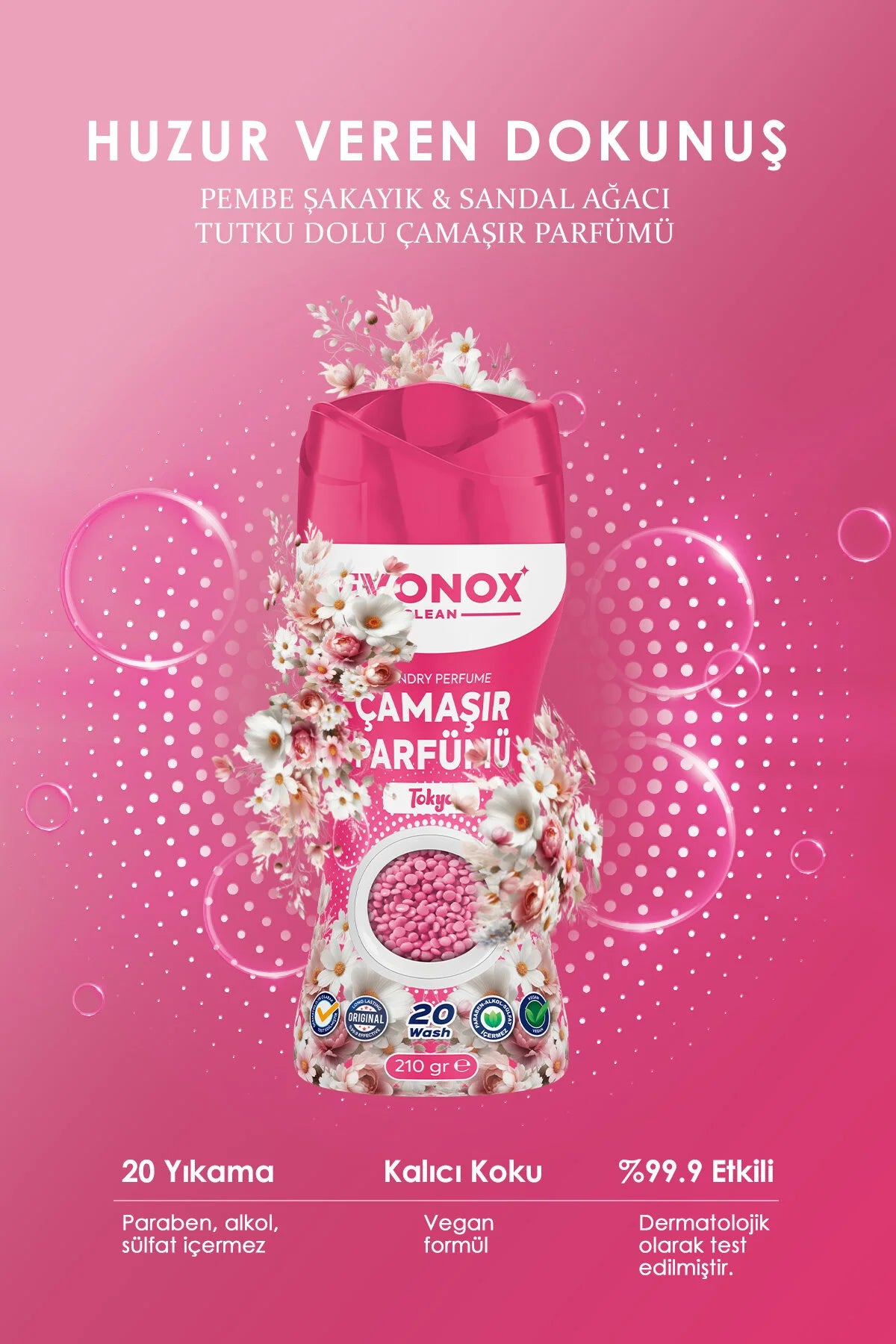 EVONOX Clean Tokyo Çamaşır Parfümü 210 gr – Tatlı Çiçek Kokulu In-Wash Scent Booster