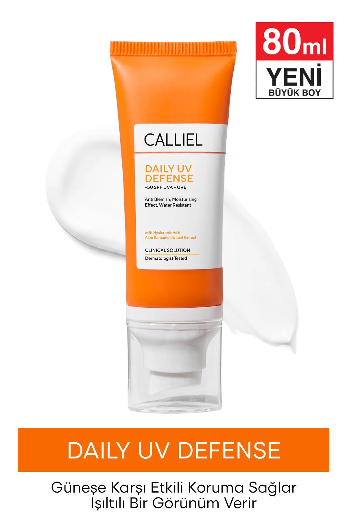 CALLIEL Daily UV Defense SPF50+ Zonnebrandcrème 80 ml | UVA + UVB Bescherming | Waterbestendig | Met Hyaluronzuur & Aloë Vera