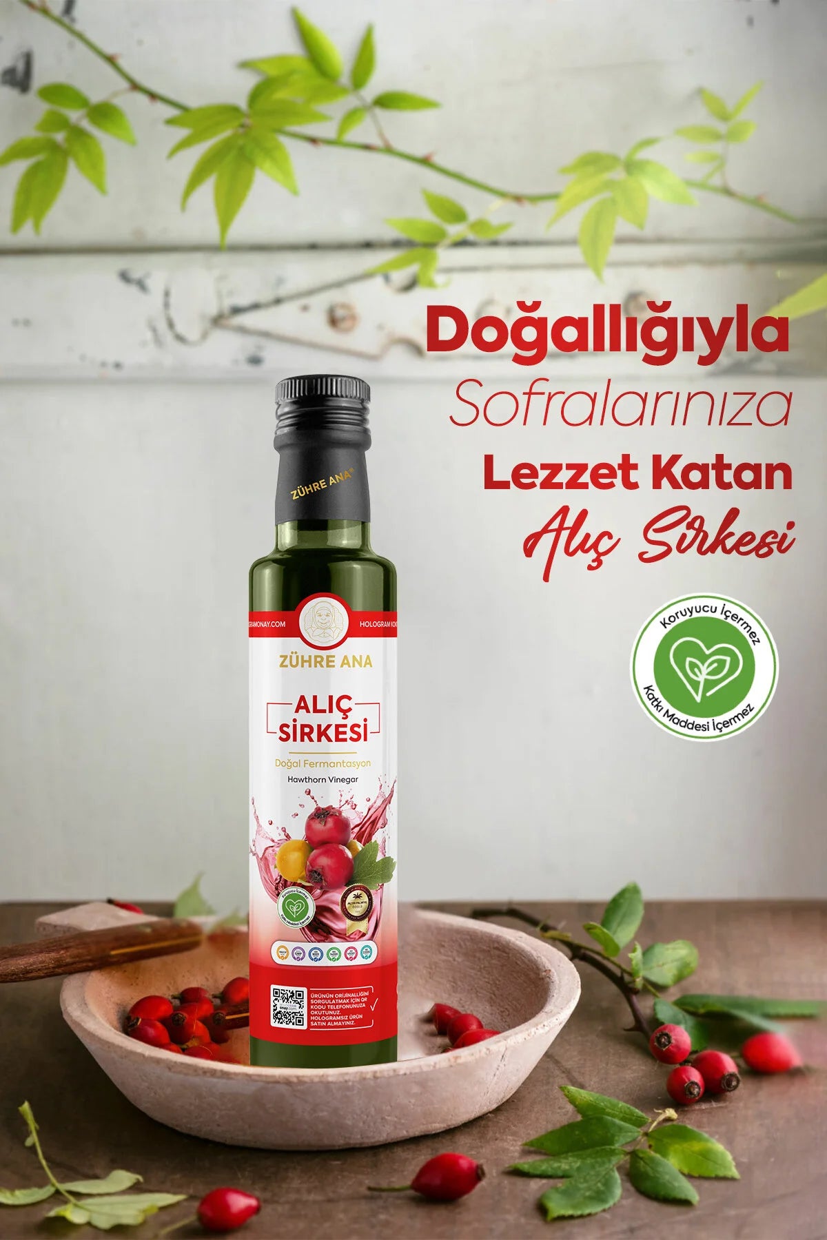 Zühre Ana Alıç Sirkesi MEIDOORNAZIJN 500 ml
