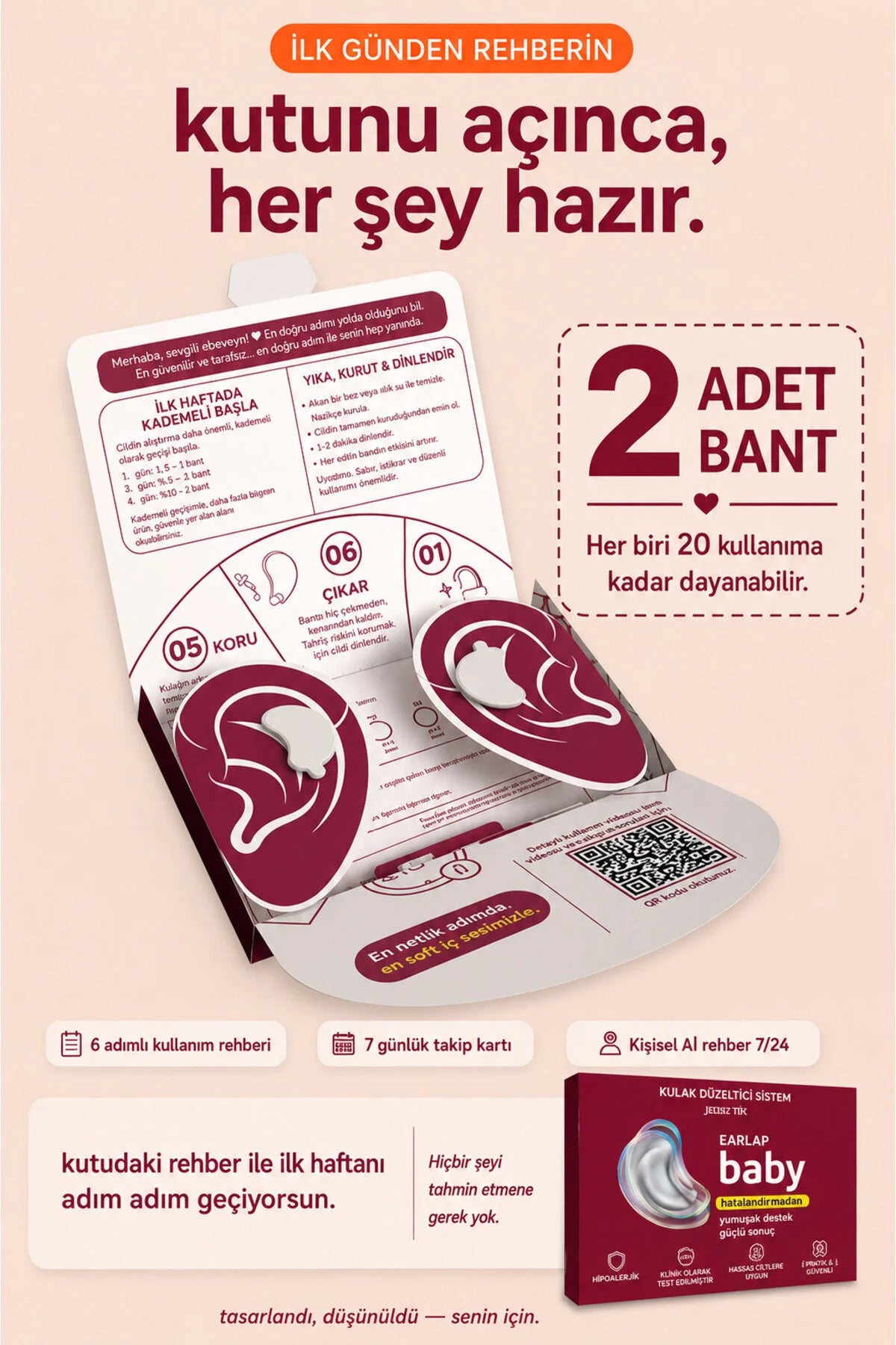 Earlap Baby Oorcorrectie Systeem – Medische Siliconen Oorpleisters voor Baby’s – 2 Stuks – Tot 20x Herbruikbaar