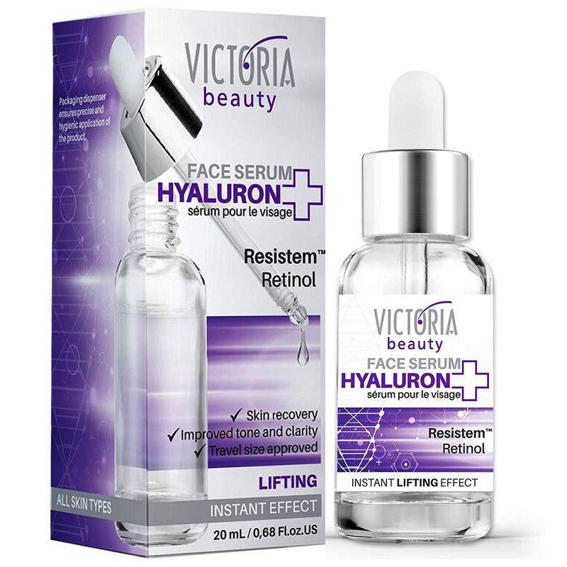 Victoria Beauty - Face Serum - Gezichtsserum met liftend effect met Hyaluron - Retinol/Vitamine A en Stamcellen - Klinisch bewezen tegen veroudering / rimpels - Alle huidtypen - 20 ml.