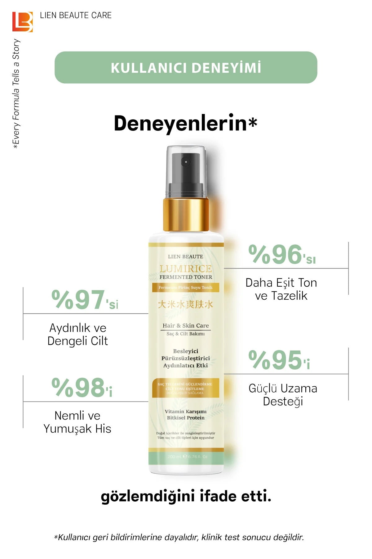 LIEN BEAUTÉ Fermented Rice Toner – Hydrating Brightening Skin & Hair Care Toner