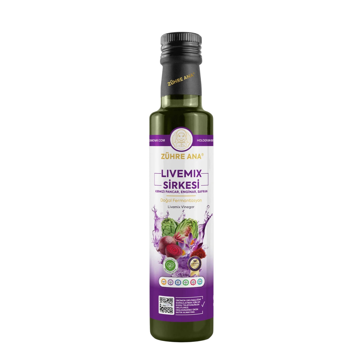 Zühre Ana Livemix Sirkesi AZIJN 500 ml | Rode Biet, Artisjok & Saffraan | Natuurlijke Fermentatie