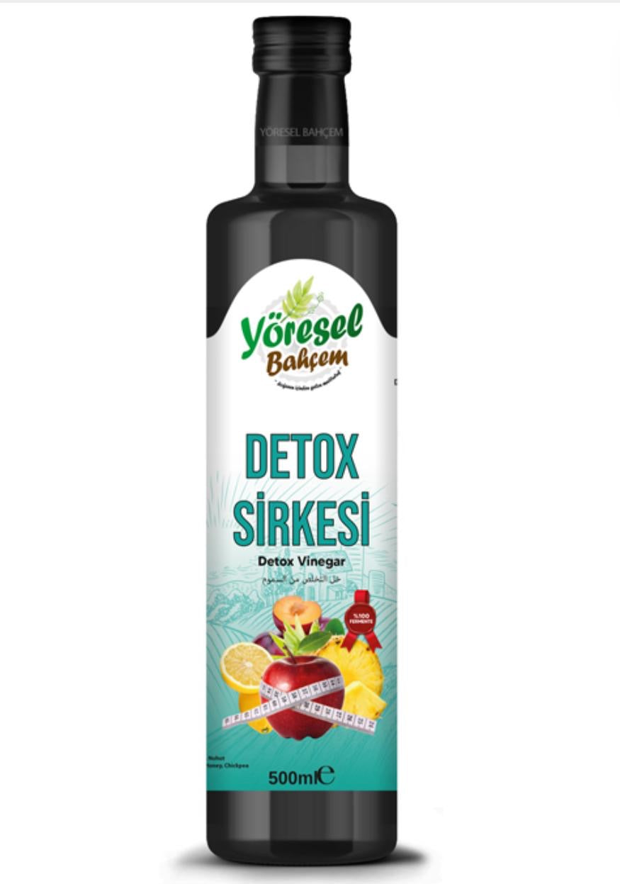 Yoresel Bahcem Detox Azijn - Detox Vinegar - Natuurlijke fermentatie helpt oedeem te elimineren - Citroen - appel - pruim - biet - ananas - water - honing - kikkererwten- 1 fles van 500 ml