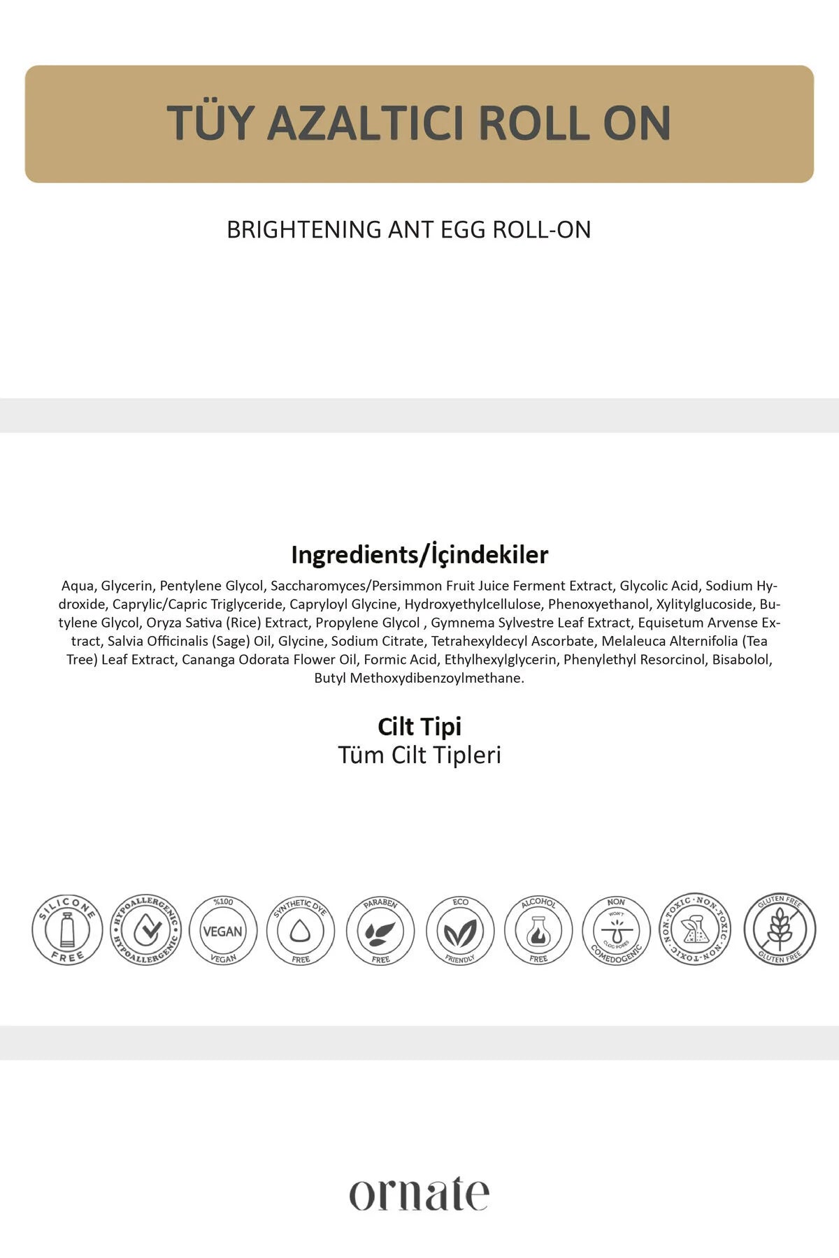 Ornate Brightening Roll-On – Verzorgende Deodorant met Tea Tree & Rijstextract (50ml)