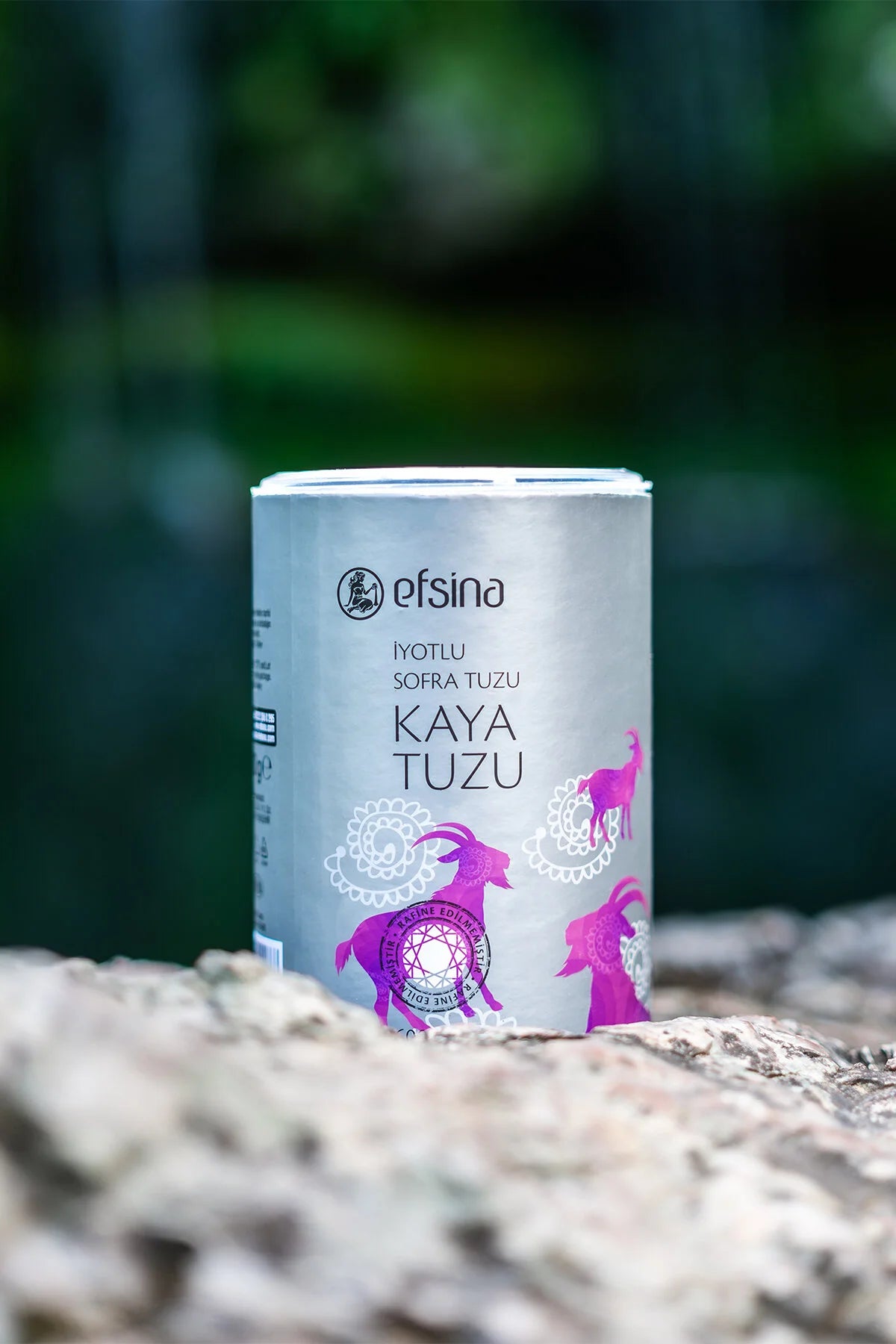 Efsina Lodized Fine Rock Salt (Kaya tuzu) 600g - Natuurlijke Niet-Geraffineerde Tafelzout - Verrijkt met Kaliumjodaat - Fijn Gemalen Steenzout