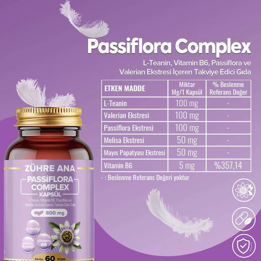 Zühre Ana Passiflora Complex | 60 Capsules | Voedingssupplement