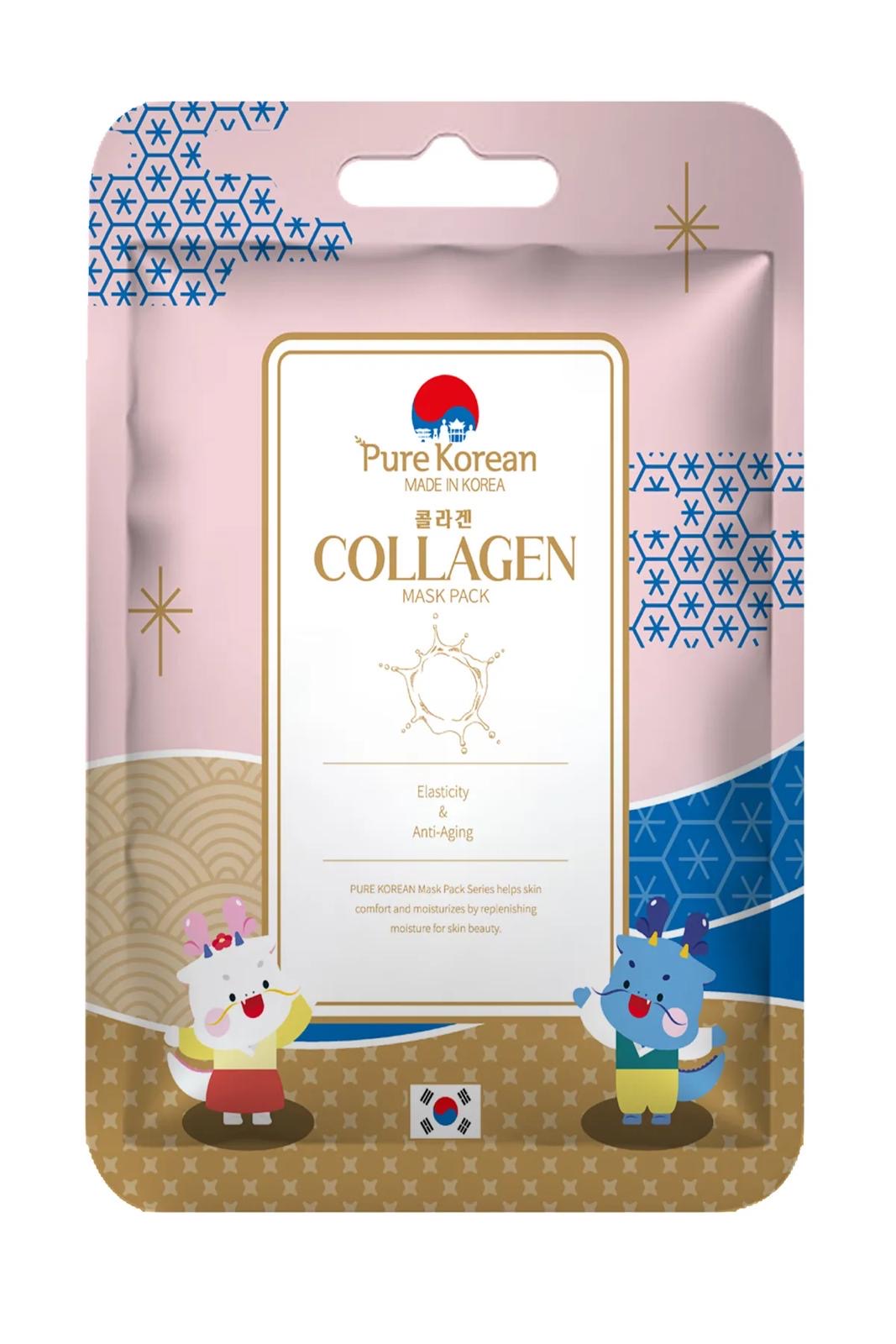 Pure Korean Collagen - Pure Koreaans collageen gezichtsmasker - Hydrating & Elasticity - Ondersteunt Anti-Aging en helpt de huidelasticiteit behouden - Alle huidtypen - 27 ml