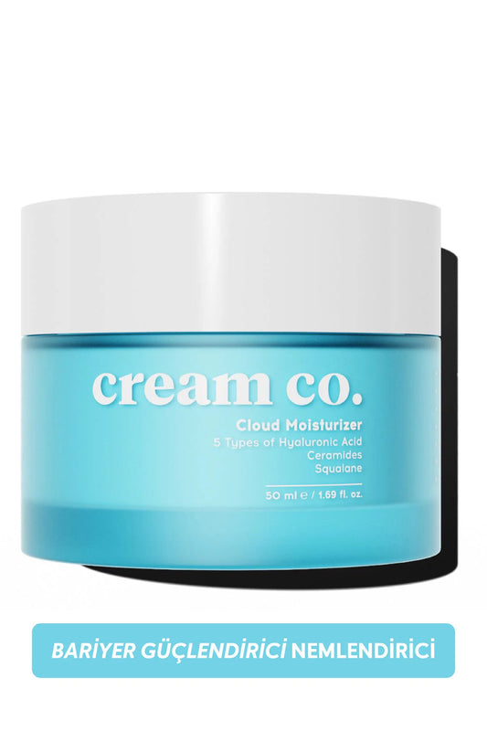 cream co. Cloud Moisturizer – Gezichtscrème met 5 Soorten Hyaluronzuur, Ceramiden & Squalane – 50 ml
