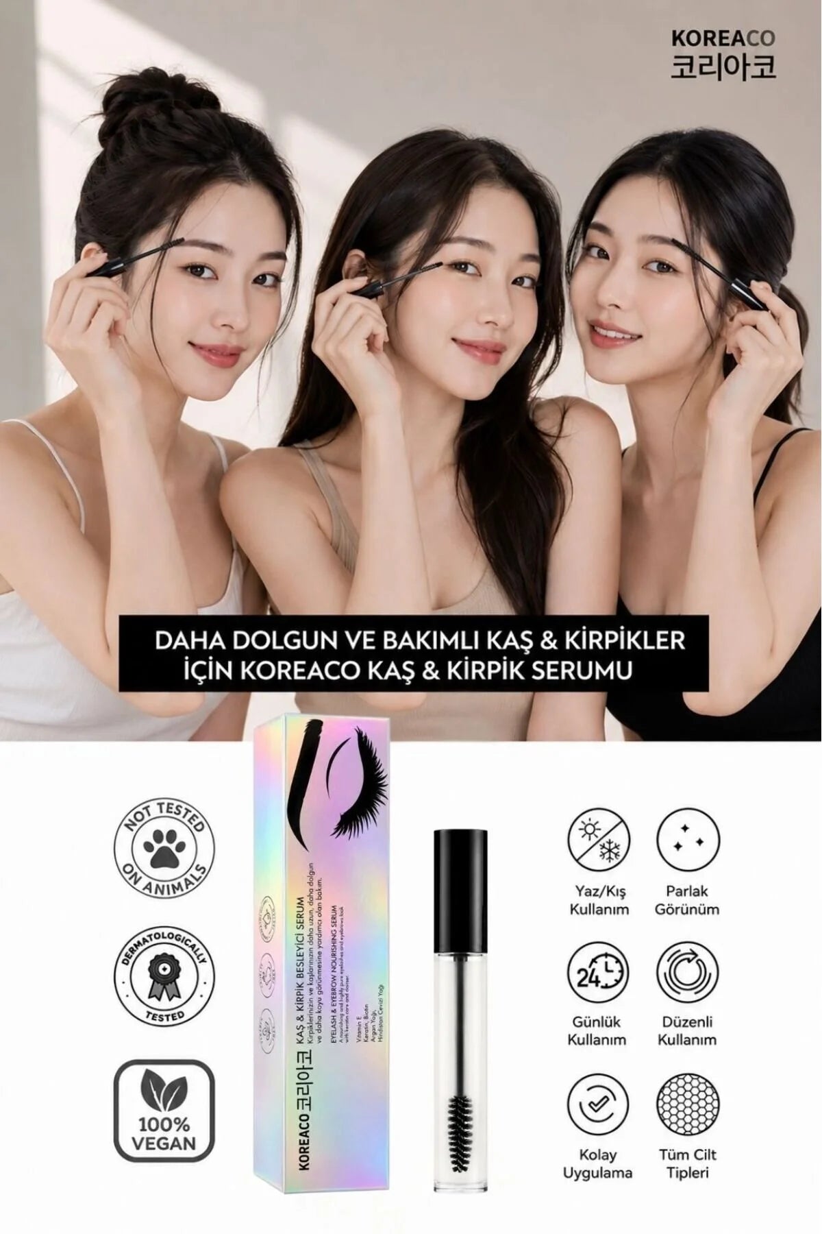 KOREACO Eyelash & Eyebrow Nourishing Serum 6ml | Wimper- en Wenkbrauwserum met Biotine & Arganolie