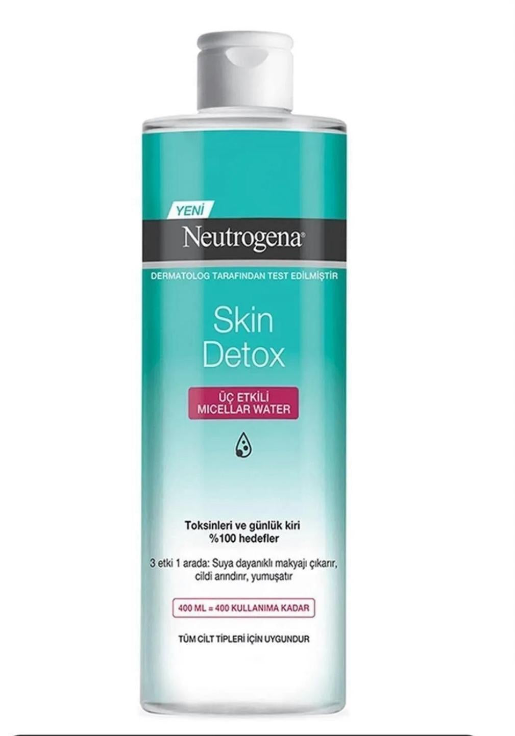 Neutrogena Skin Detox 3-In-1 Micellair Water - Verwijdert make-up - zelfs waterproof mascara - Zuivert & Verzacht de huid - 400 ml = tot 400 Gebruik - Dermatologisch getest - Alle huidtypen