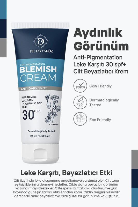 Dr. Tayyaröz Anti Pigmentation Blemish Cream SPF30 100 ml | Anti-Dark Spot Crème met Niacinamide & Hyaluronzuur