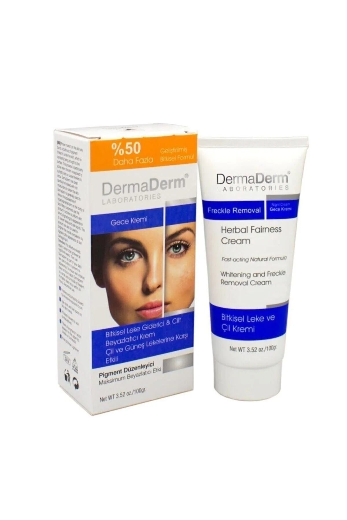 DermaDerm - Herbal Whitening Cream - Anti pigment crème - Betere formule! 100ml Whitening cream - Zeer gewild snelle werking!