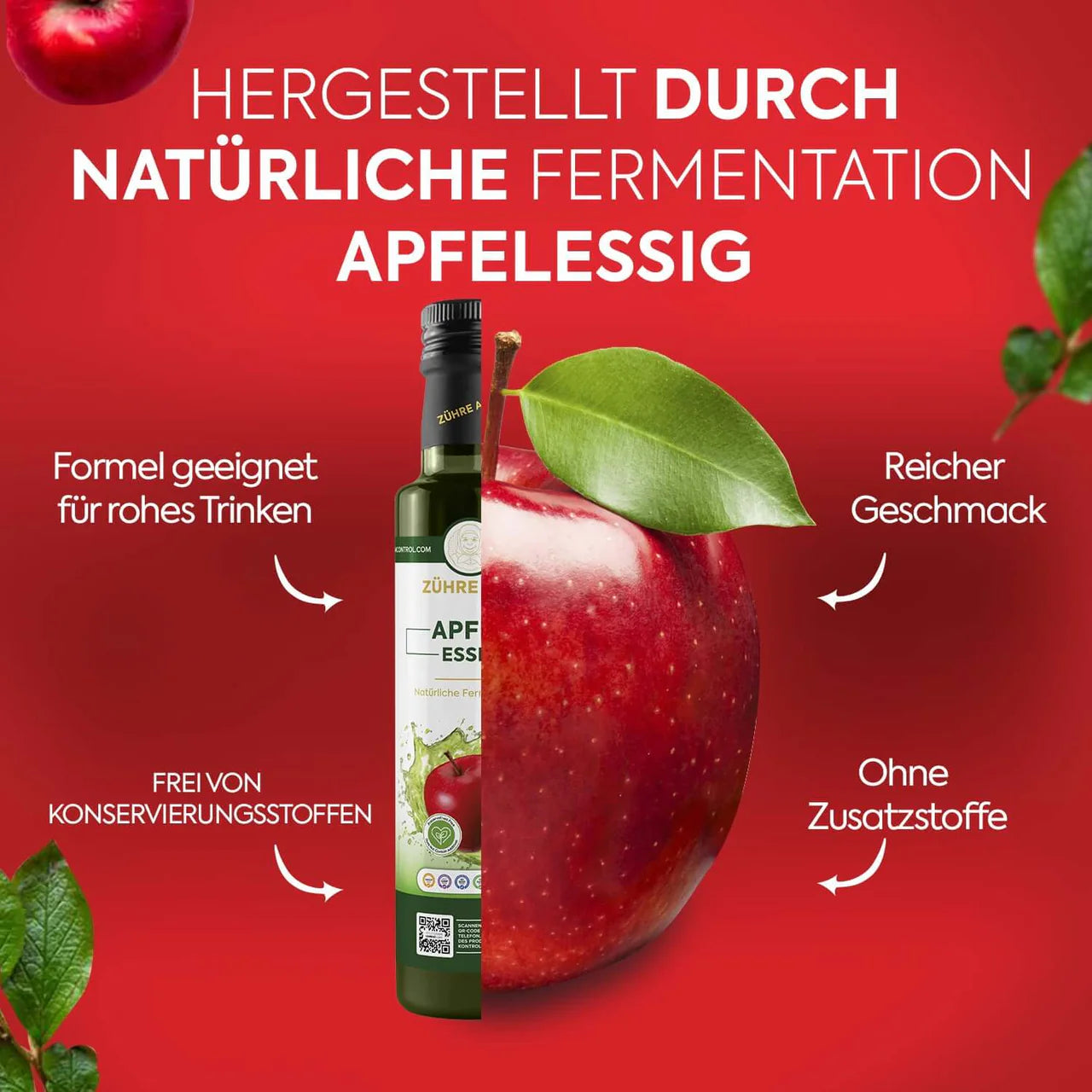 Zühre Ana Appelciderazijn Natuurlijk Gefermenteerd - 500 ml - Ongefilterde Appelazijn