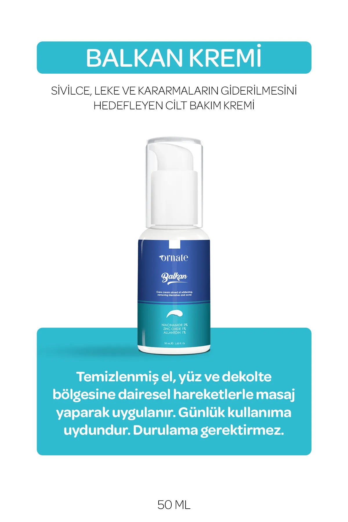 ORNATE Balkan Daily Face Care Cream – Everyday Facial Care Formula for Routine Use 50 ml