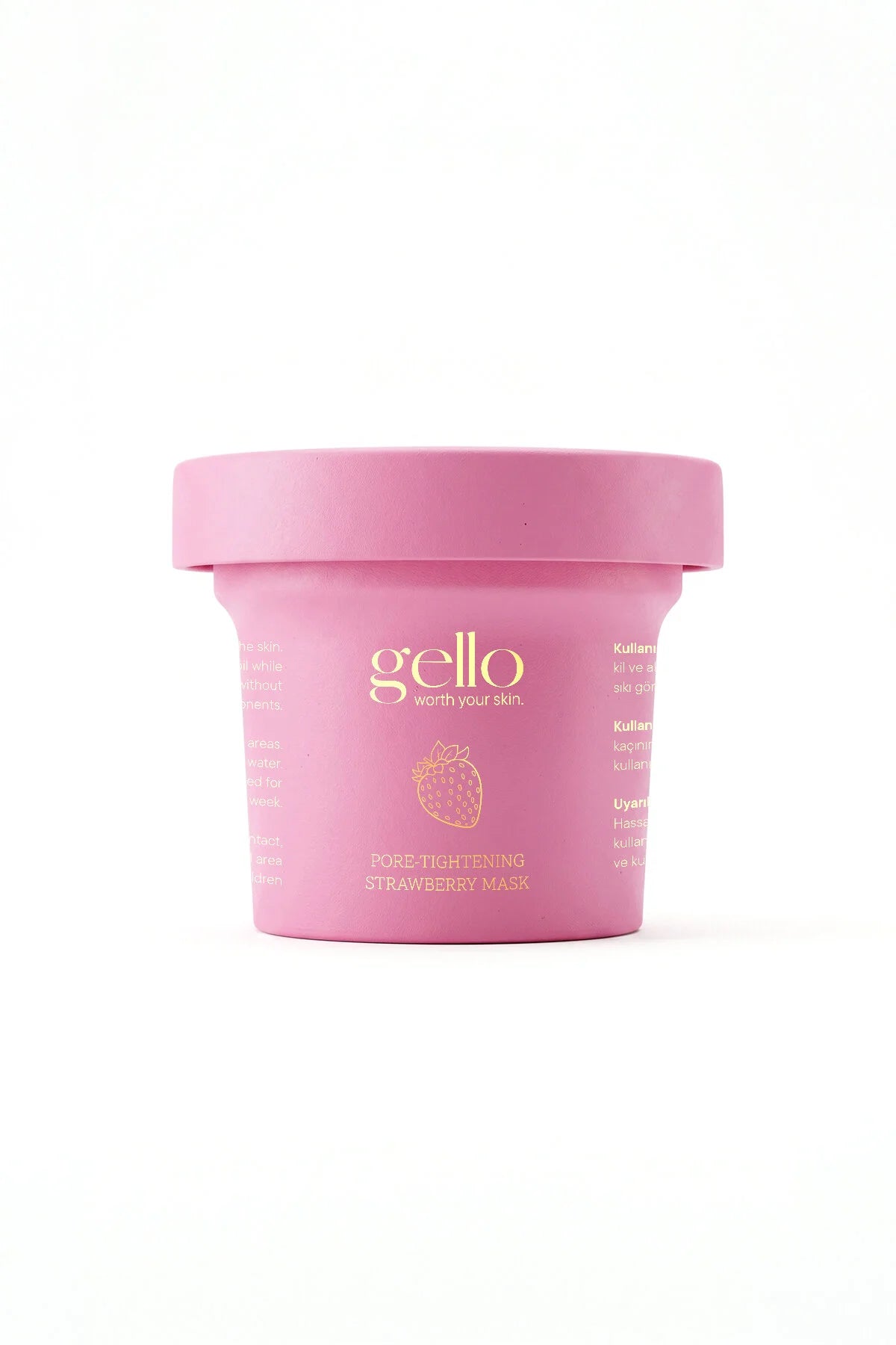 Gello Pore-Tightening Strawberry Mask 100 ml – Kleimasker met Niacinamide, Hyaluronzuur & AHA