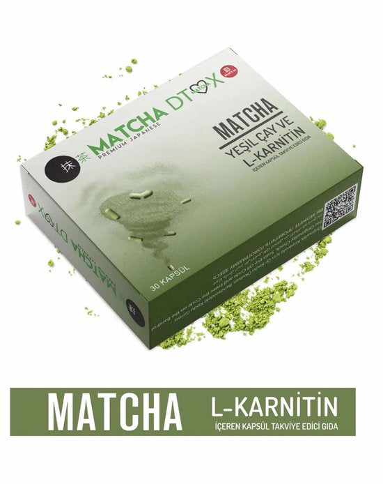 Matcha Premium Japanse Detox Matcha-vorm - Groene Thee & L-carnitine 30 Capsules