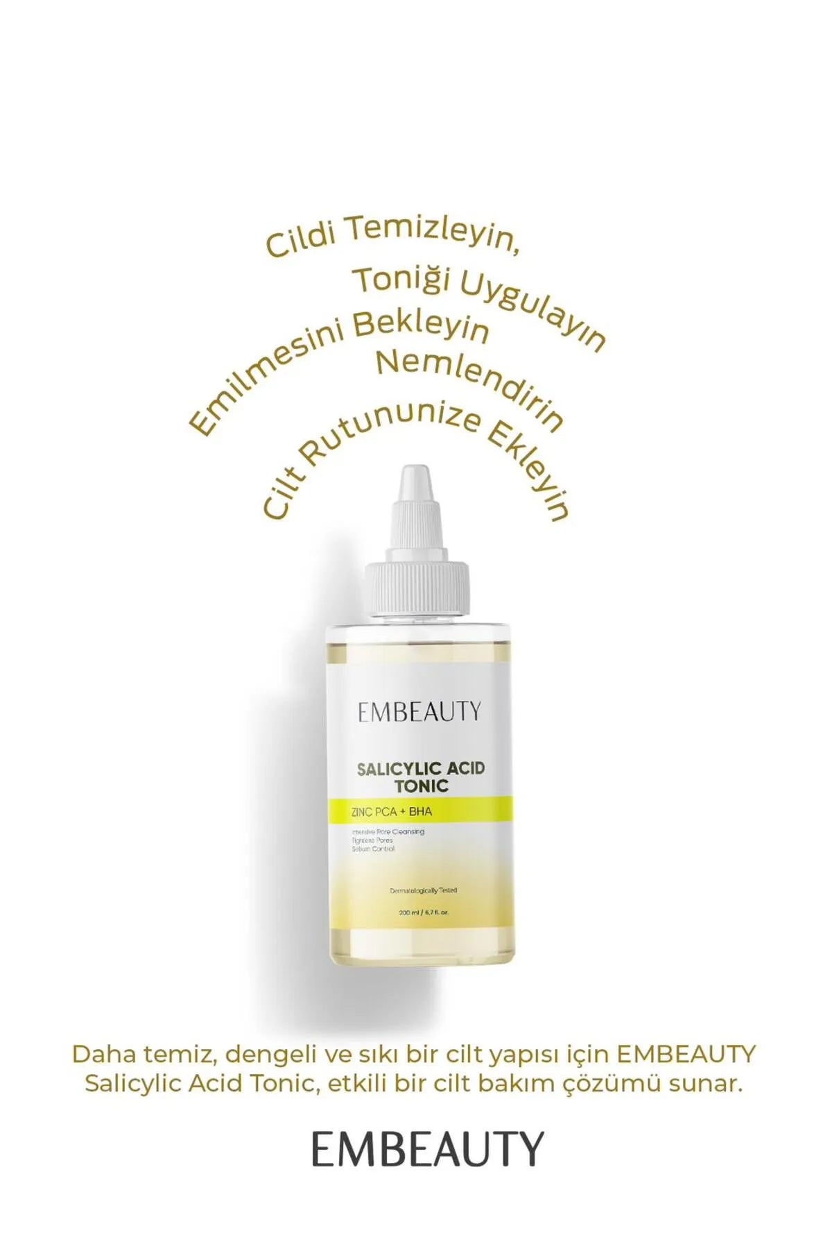 Embeauty Anti-Acne en Mee-eter Zuiverende Salicylzuur Tonic ZINK PCA + BHA / Voor Alle Huidtypes 200 ml