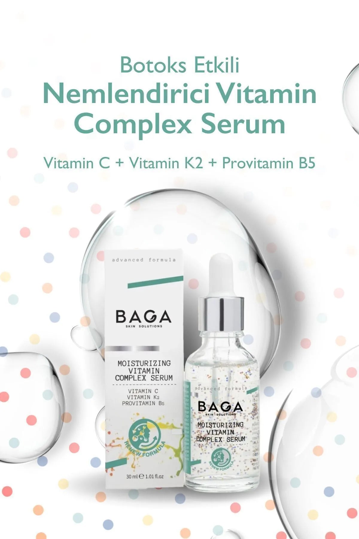 Baga Skin Serum - Hydraterend Vitaminecomplex Serum Botox Effectief (vitamine C + vitamine K2 + provitamine B5)