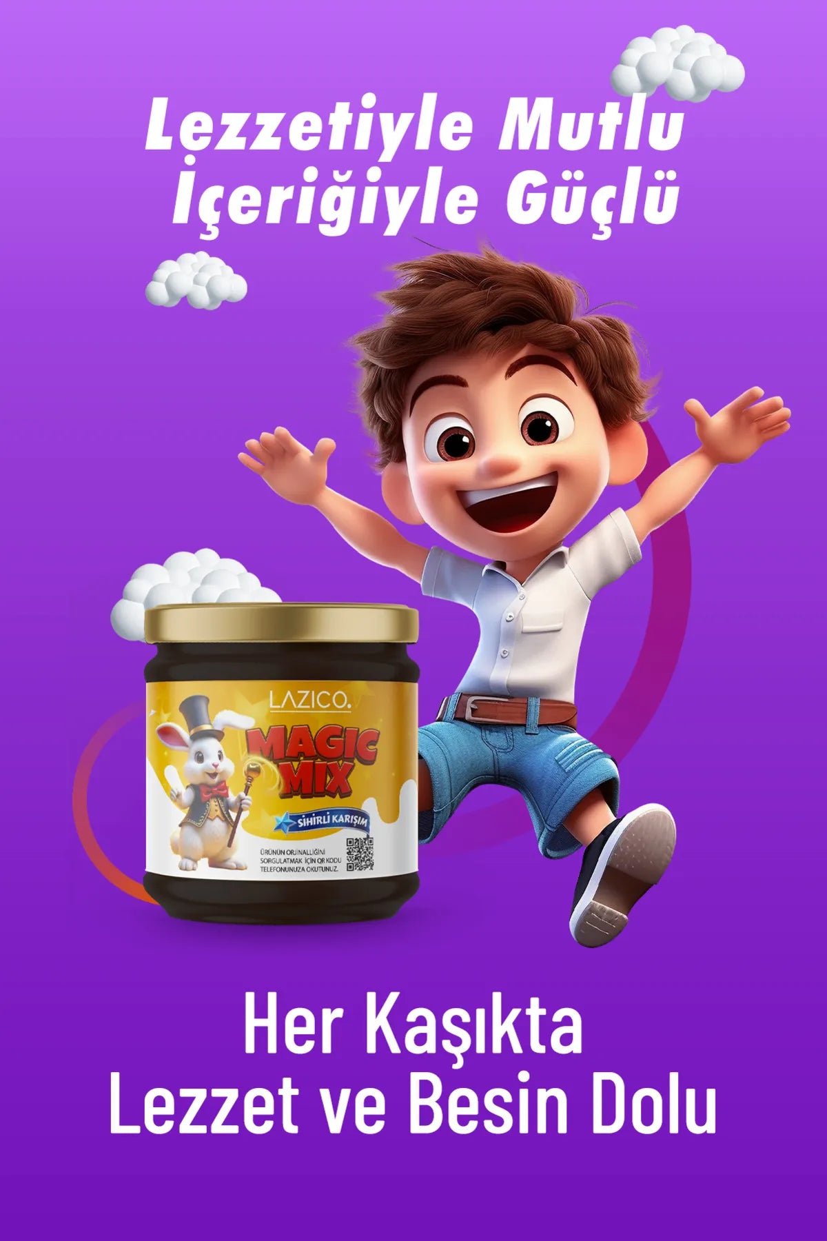 LAZICO Pasta Magicmix Cacao & Zwarte Moerbei Melasse Kruidenmix Traditionele Voeding voor Kinderen 240 gram