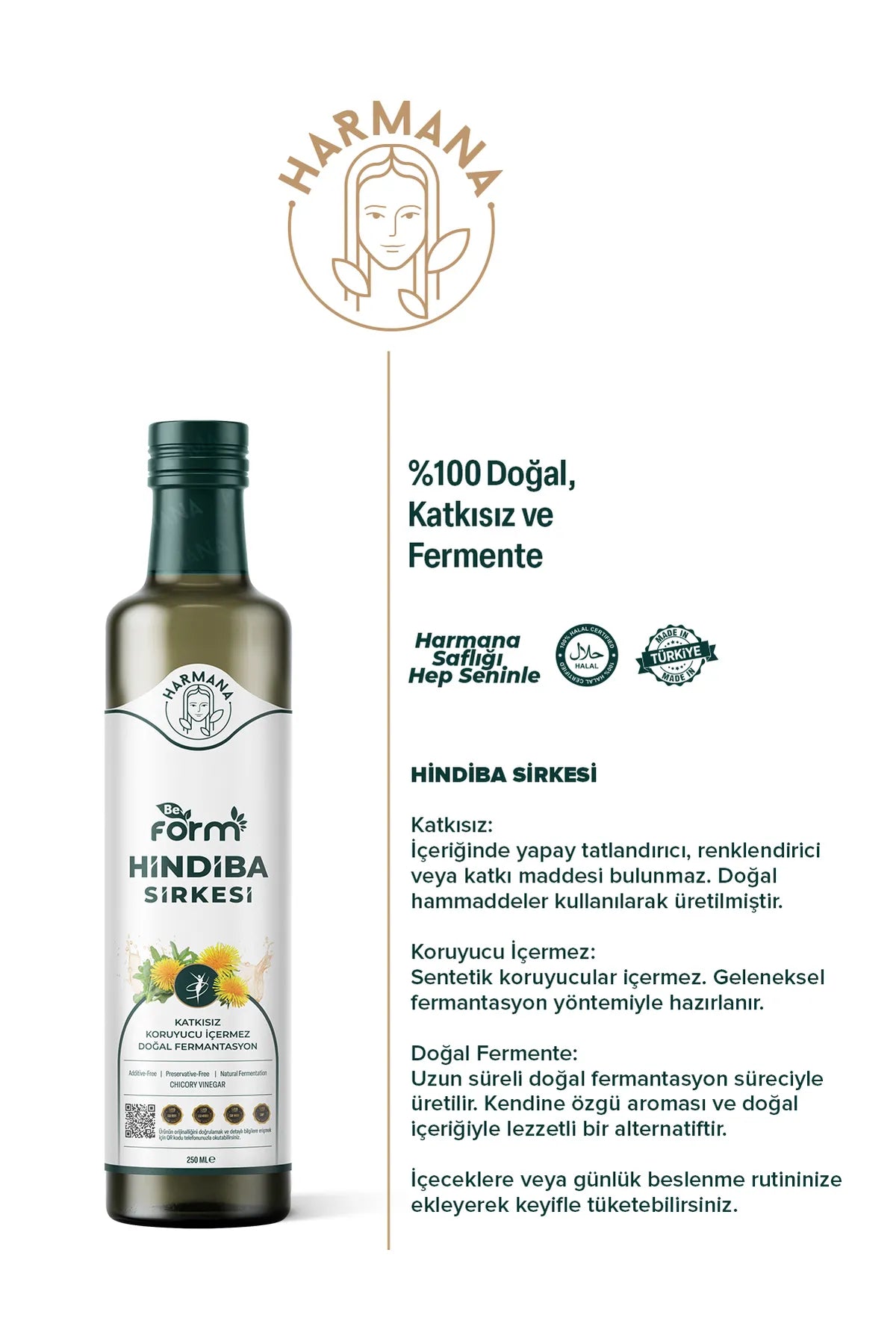 HARMANA Be Form Detox Hindiba (Cichorei) Azijn 1 Fles van 250 ml
