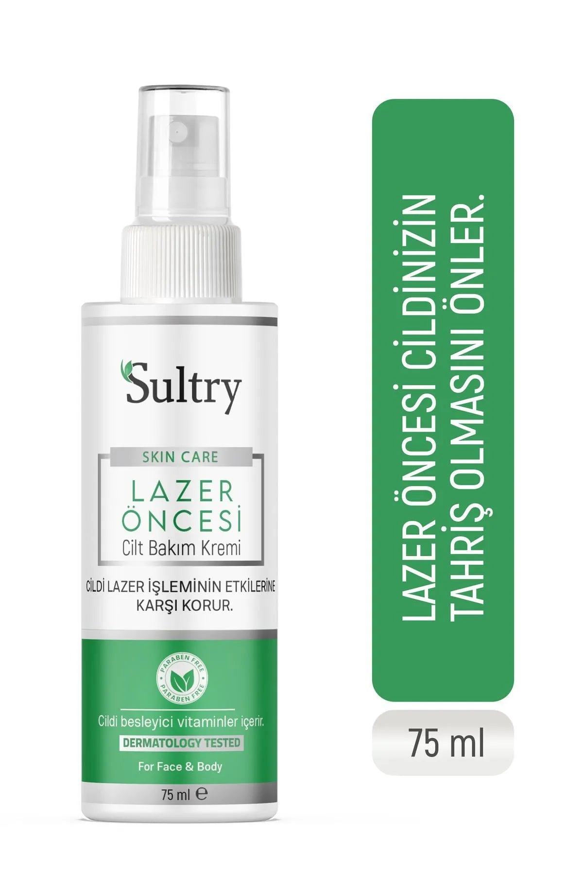 SULTRY Vóór Laserbehandeling of Epilatie Permanente Pre-Pijnverminderende Verdovende Huidverzorgings Spray / 20% Vitamine C / Hyaluronzuur / Niacinamide hydrateren en helpen de beschermende barriere van de huid te herstellen 75 ml