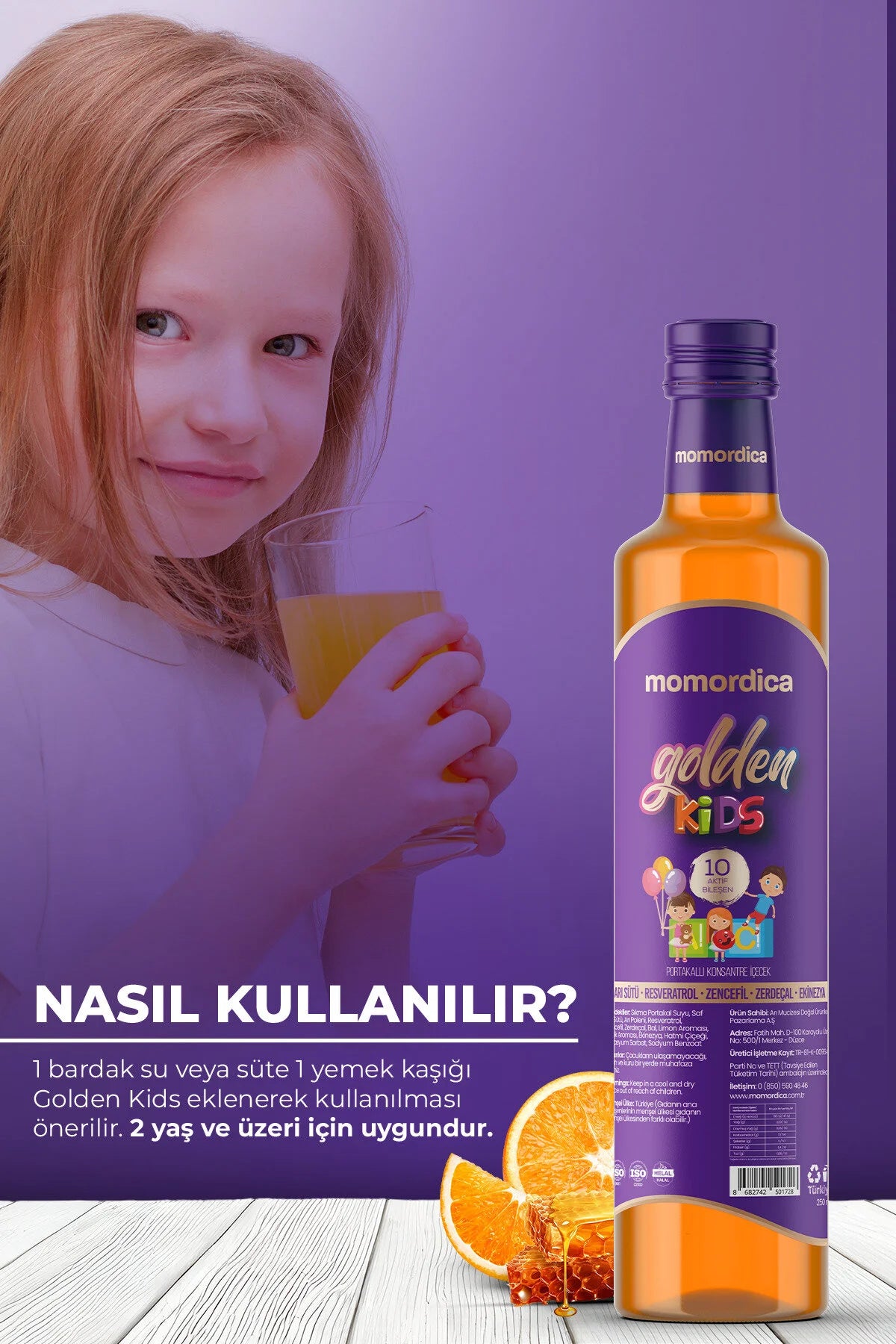 Momordica Golden Kids - Vloeibare Voedingssupplement voor Kinderen met Bijenproducten en Plantenextracten - 250 ml