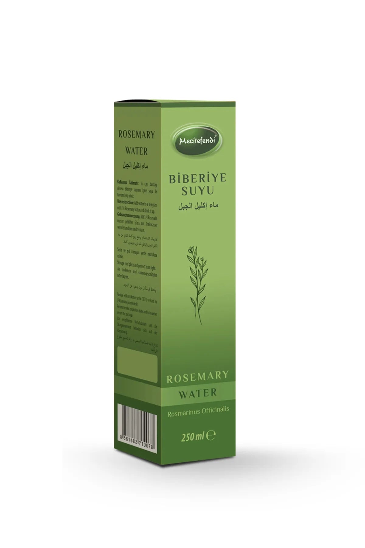 Mecitefendi Rozemarijnwater - 2 in 1 Natuurlijk aromatisch Kruidenwater voor Lichaam & Haar - Versterkt immuunsysteem - Bevordert spijsvertering - Verlichting van maagklachten - Versterkt haarwortels - Vertraagt vergrijzing van haar - 250 ml