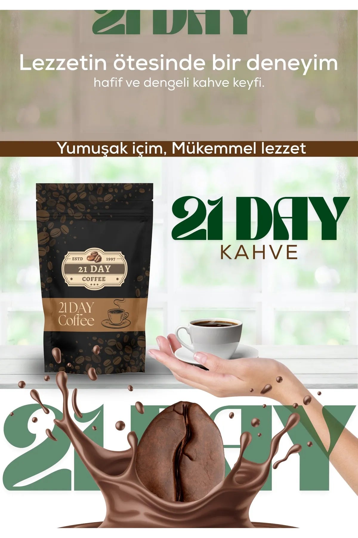 21 DAY 21 Dagen Koffie Coffee Inuline (Hindiba)(Cichoreiwortelvezel) & Bromelaïne Koffie Detox Afvallen 100 gr