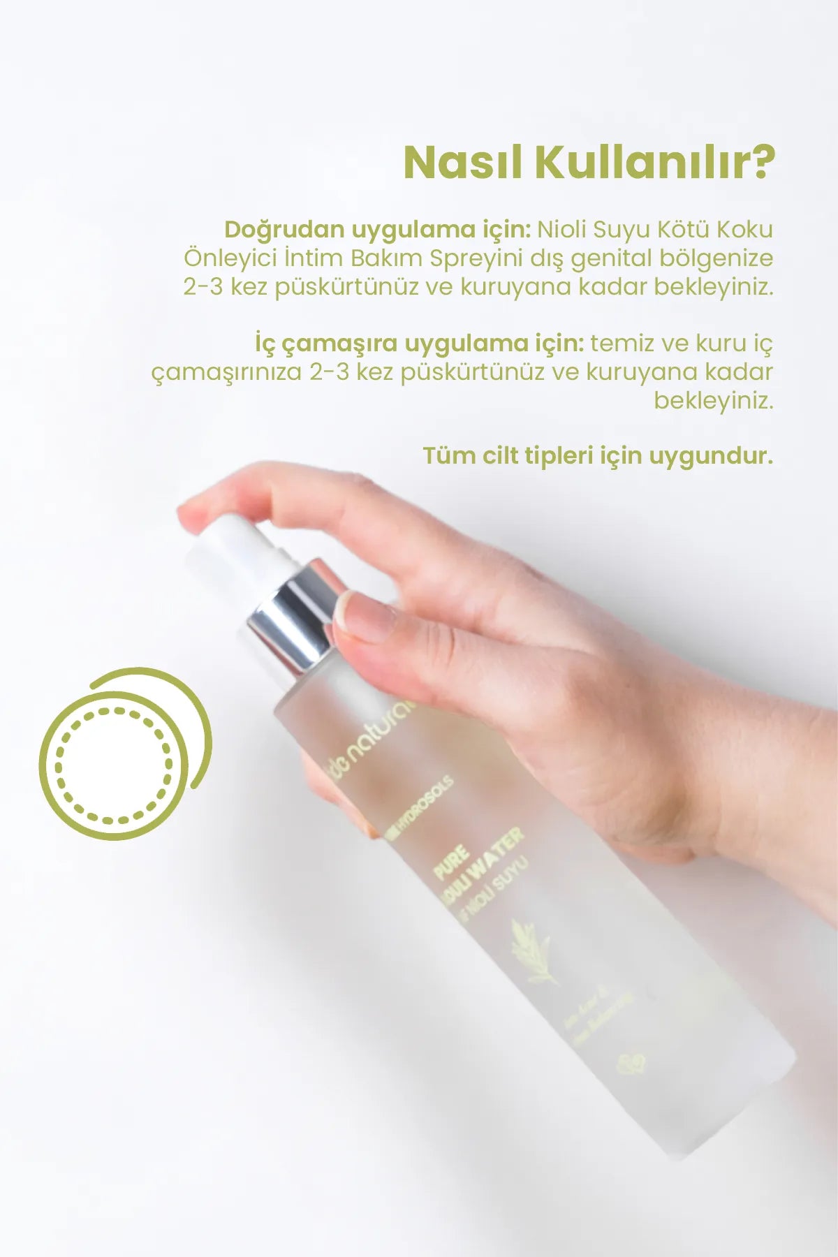 Bade Natural Niaouli Water (Nioli Suyu) - Slechte Geur Preventieve Intieme Verzorgingsspray 100% Natuurlijk en Puur 100 ml