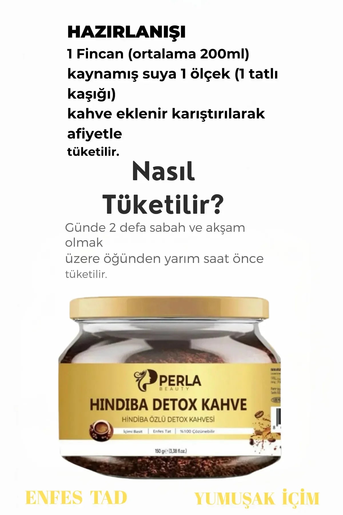 PERLA BEAUTY Koffie Hindiba (Cichorei) Koffie - Paardenbloem Extract Detox Koffie - Makkelijk te Drinken - Dieetkoffie 150 gr