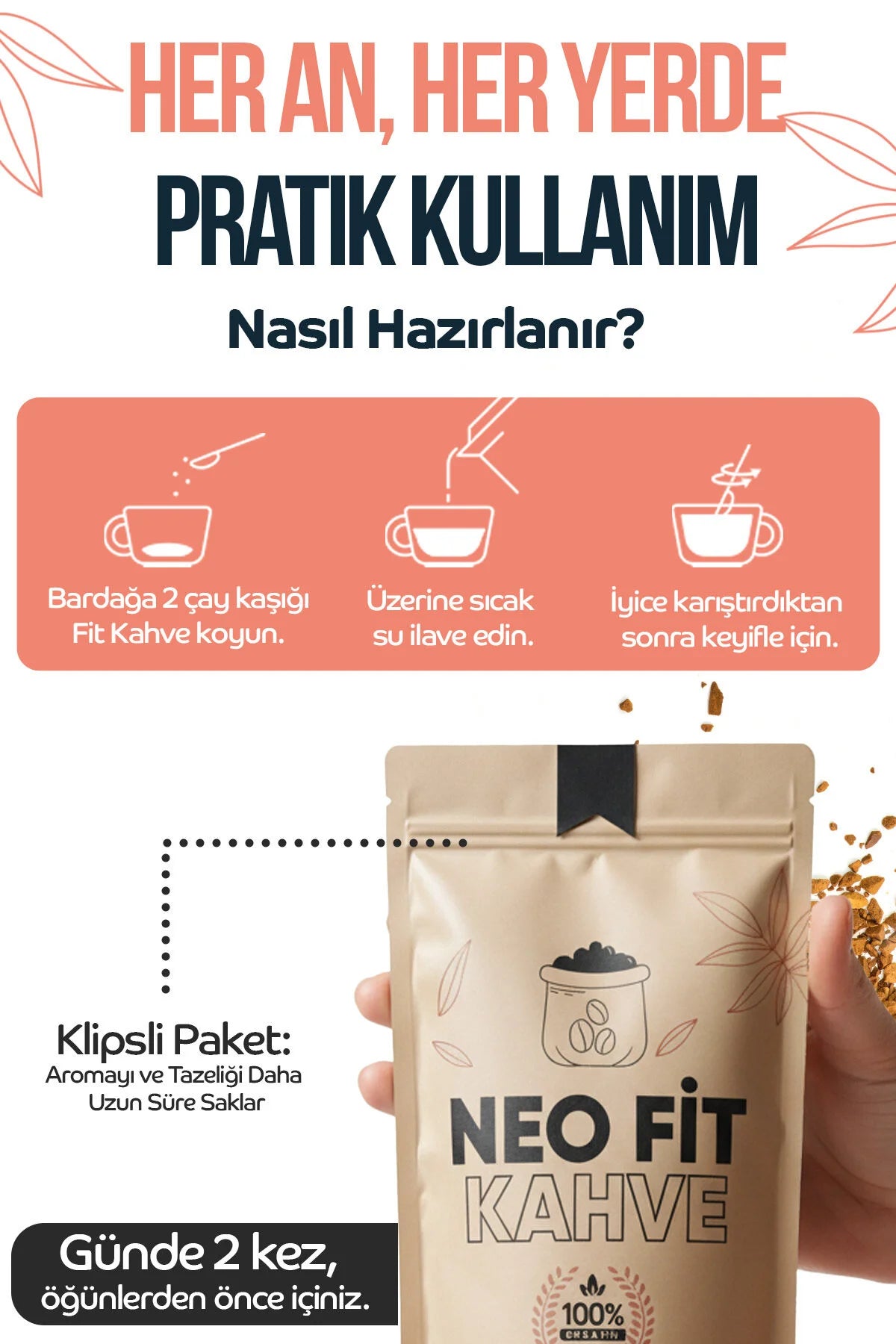 Neo Fit Koffie Coffee Inuline (Hindiba)(Cichoreiwortelvezel) & Bromelaïne Koffie Detox Afvallen 100 gr