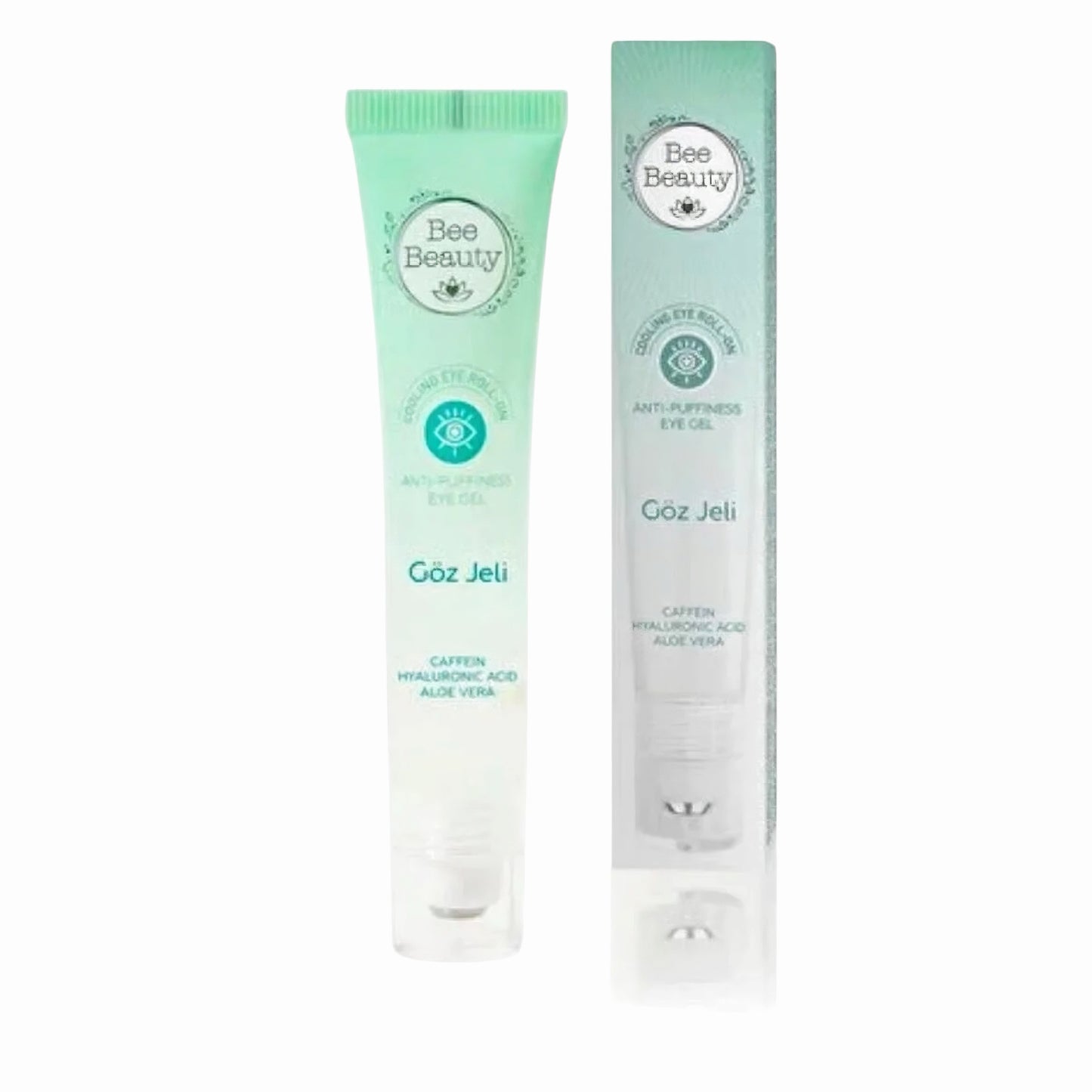 Bee Beauty Cooling Eye Roll-On 15 ml | Ooggel met Cafeïne, Hyaluronzuur & Aloë Vera tegen Wallen en Vermoeide Ogen