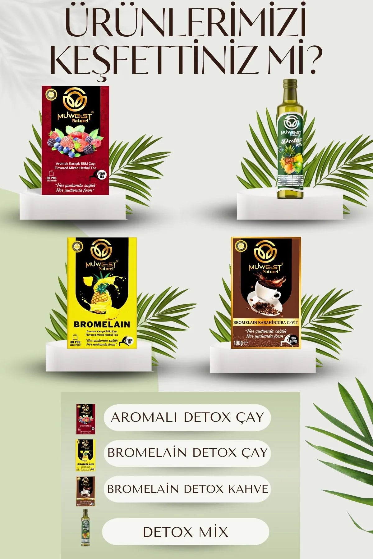 Muwest Natuurlijke Bromelaïne Detox Thee 30 stuks