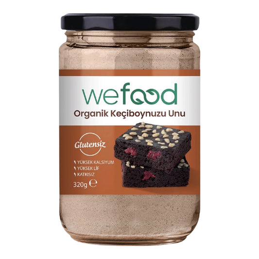 Wefood Organisch Johannesbroodmeel – 100% Carobpoeder – Glutenvrij – Vezelrijk – Bron van Calcium – 320 g