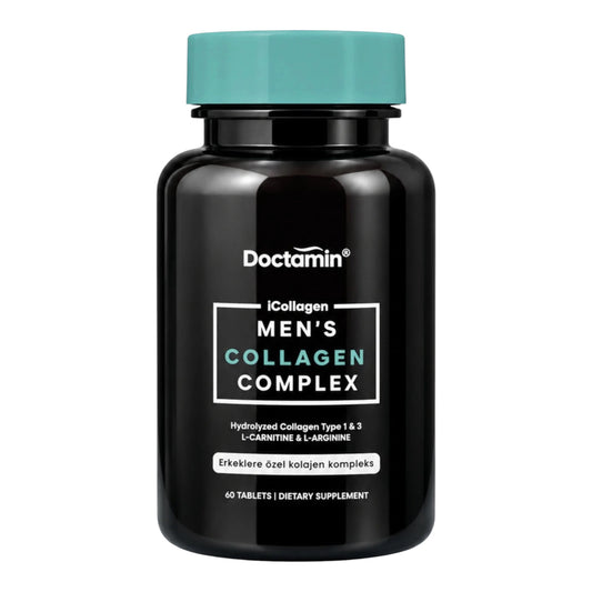 Doctamin iCollagen Men's Collagen Complex – Collageen Type 1 & 3 met Vitamine C, L-Carnitine, L-Arginine, Zink & Biotine – Voor Mannen – 60 Tabletten