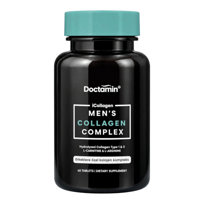 Doctamin iCollagen Men's Collagen Complex – Collageen Type 1 & 3 met Vitamine C, L-Carnitine, L-Arginine, Zink & Biotine – Voor Mannen – 60 Tabletten