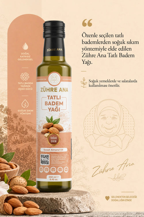 Zühre Ana Zoete Amandelolie – Koudgeperste Sweet Almond Oil – 250 ml