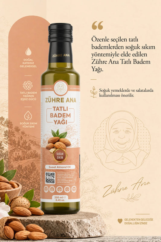 Zühre Ana Zoete Amandelolie – Koudgeperste Sweet Almond Oil – 250 ml