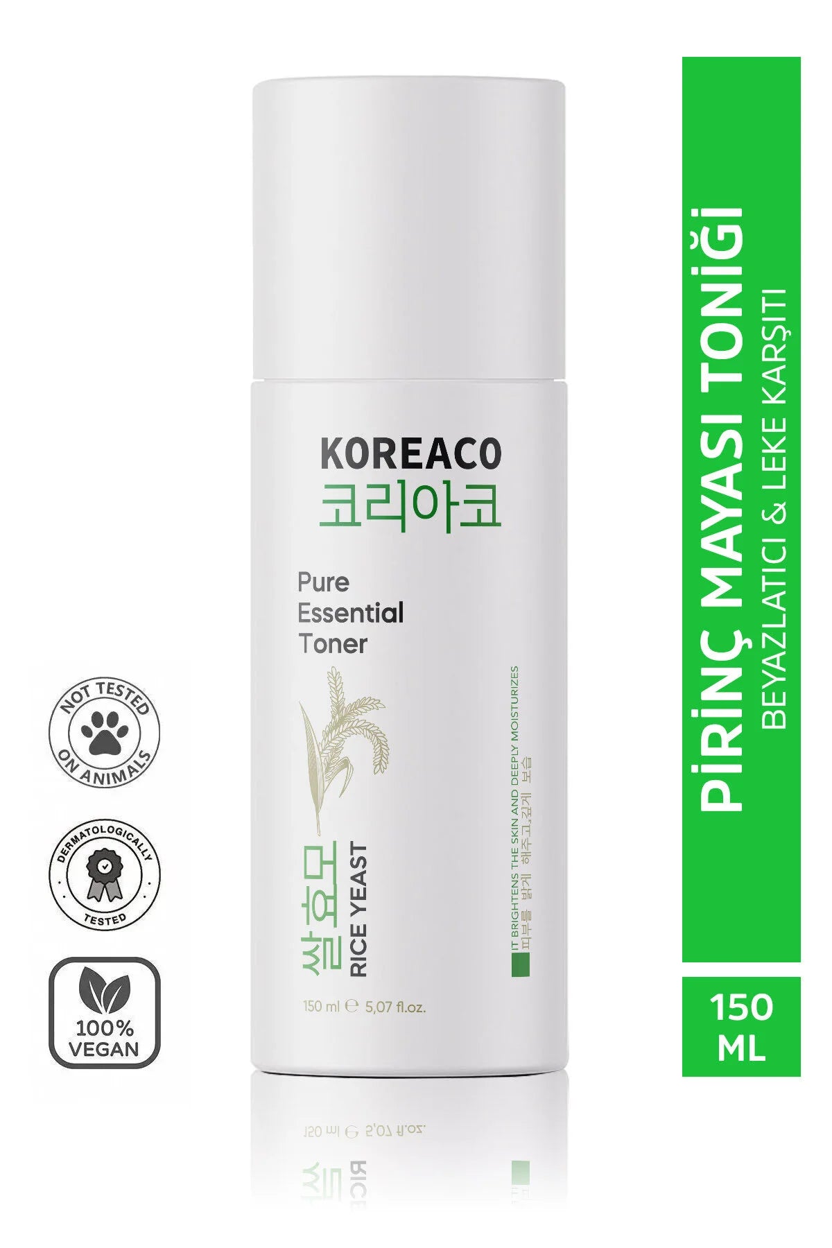 Koreaco - Rijst Gist Toner 150 (ml.)  Verheldert de huid en hydrateert diep  Niacinamide