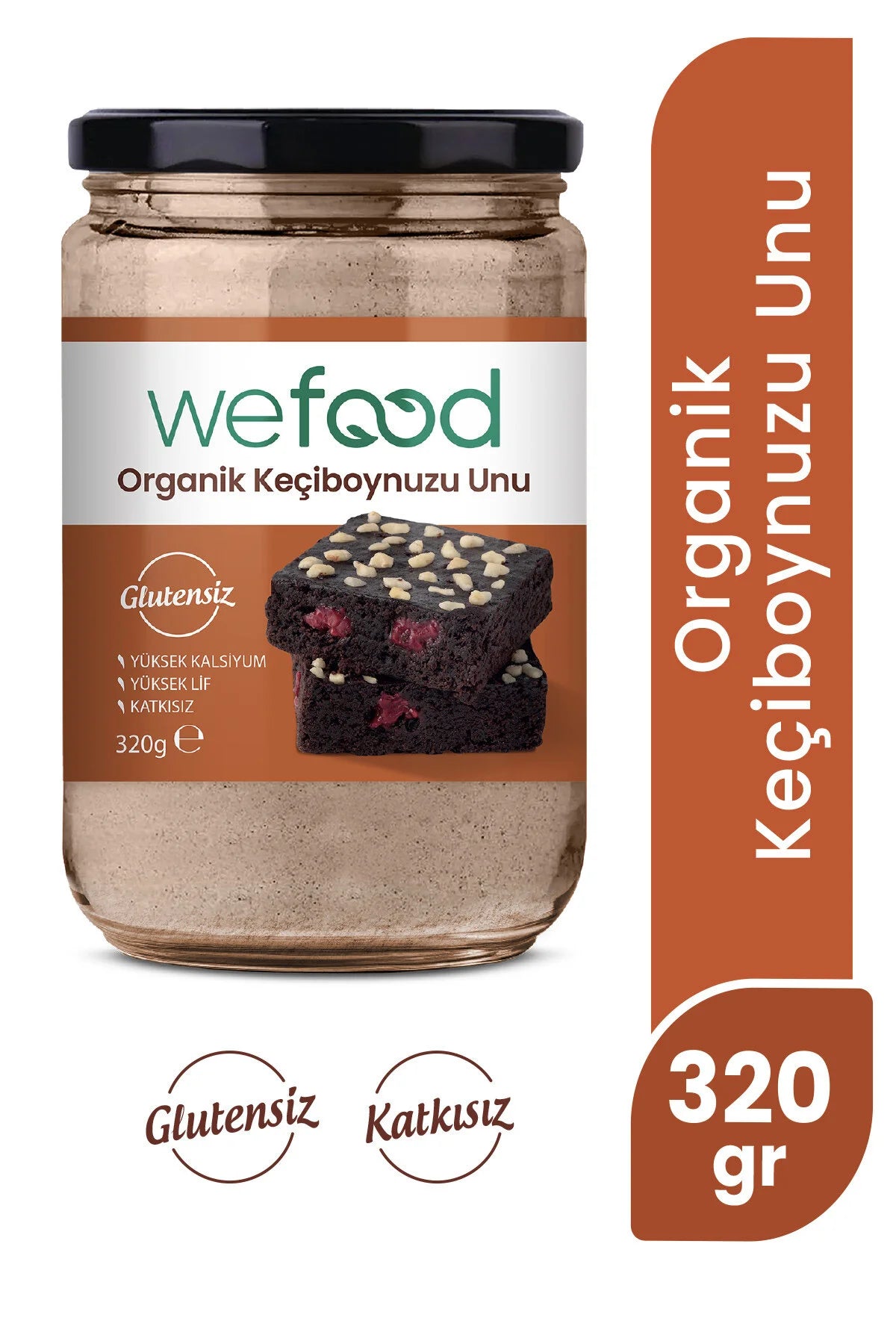 Wefood Organisch Johannesbroodmeel – 100% Carobpoeder – Glutenvrij – Vezelrijk – Bron van Calcium – 320 g