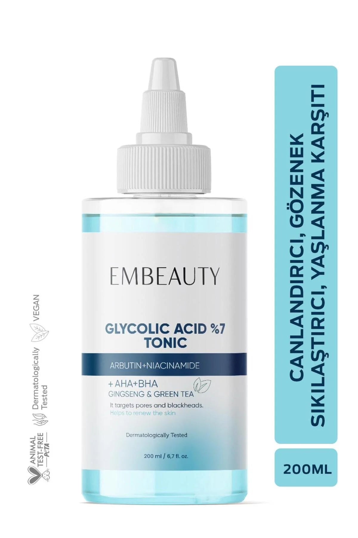 Embeauty Glycolic Acid 7% Tonic 200 ml – AHA BHA Exfoliërende Toner