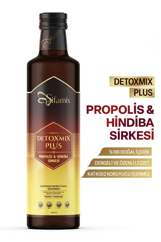 Sifamix Detox Mix Plus Propolis & Hindiba (Chicory) Azijn - Detox Vinegar - Oedeemverlichter - Ondersteunt de gezondheid van de huid/de spijsvertering - 1 fles van 250 ml