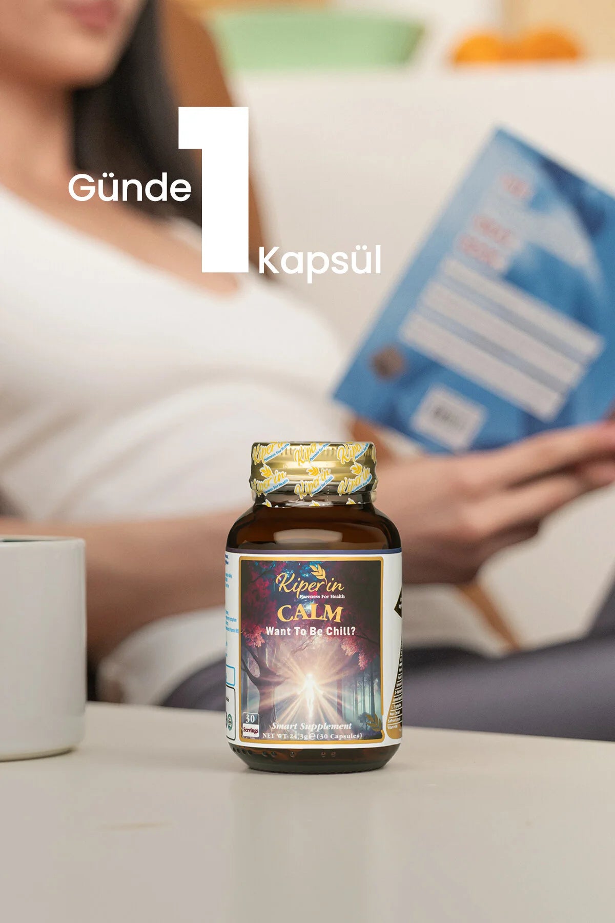Kiperin Calm 30 Capsules | Valerian, Passiflora, 5-HTP & L-Tryptophan | Met Melissa, Kamille en Saffraan Extract