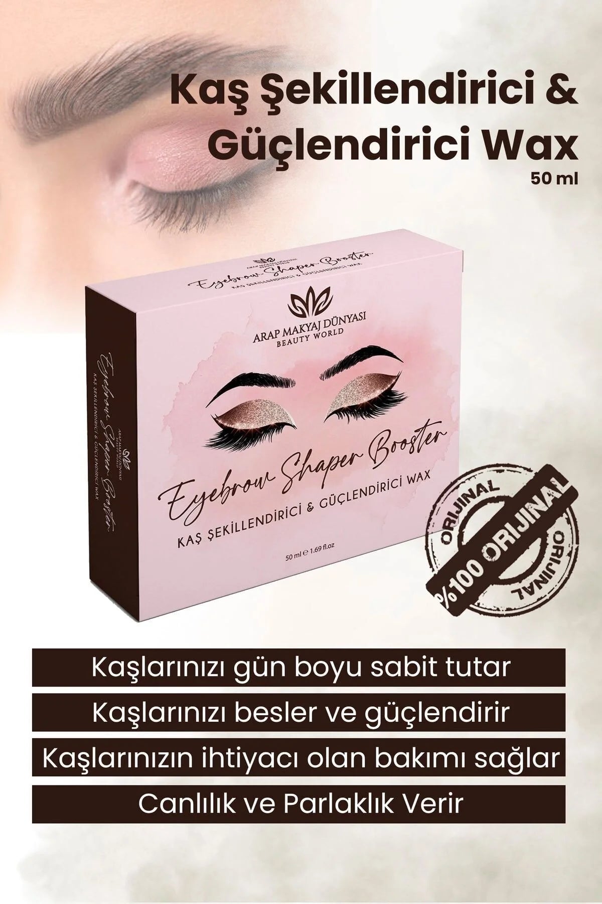 Arap Makyaj Dünyası Eyebrow Shaper Booster Wax 50 ml | Transparante Wenkbrauw Styling Wax | Langdurige Fixatie