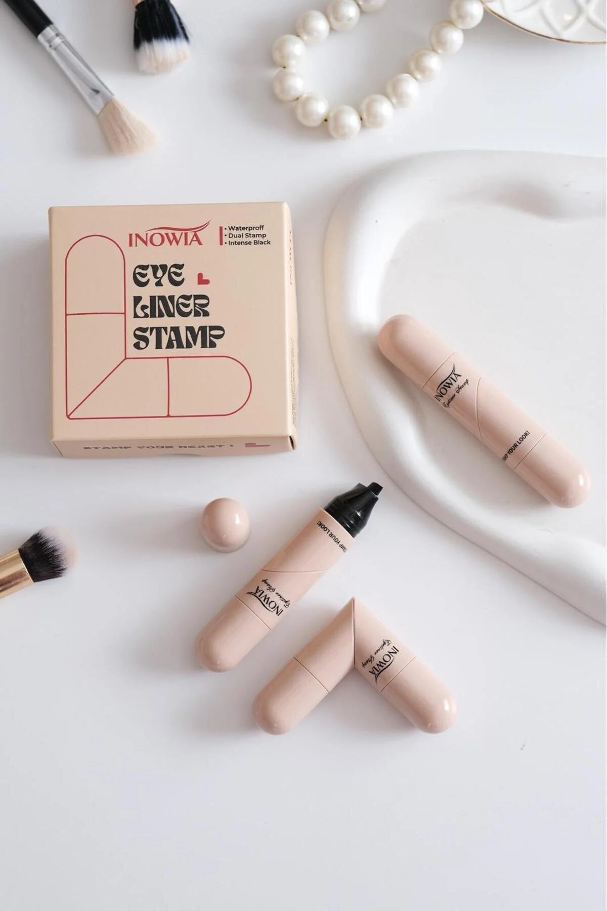 Inowia Eye Liner Stamp Waterproof Dual Stamp Intense Black