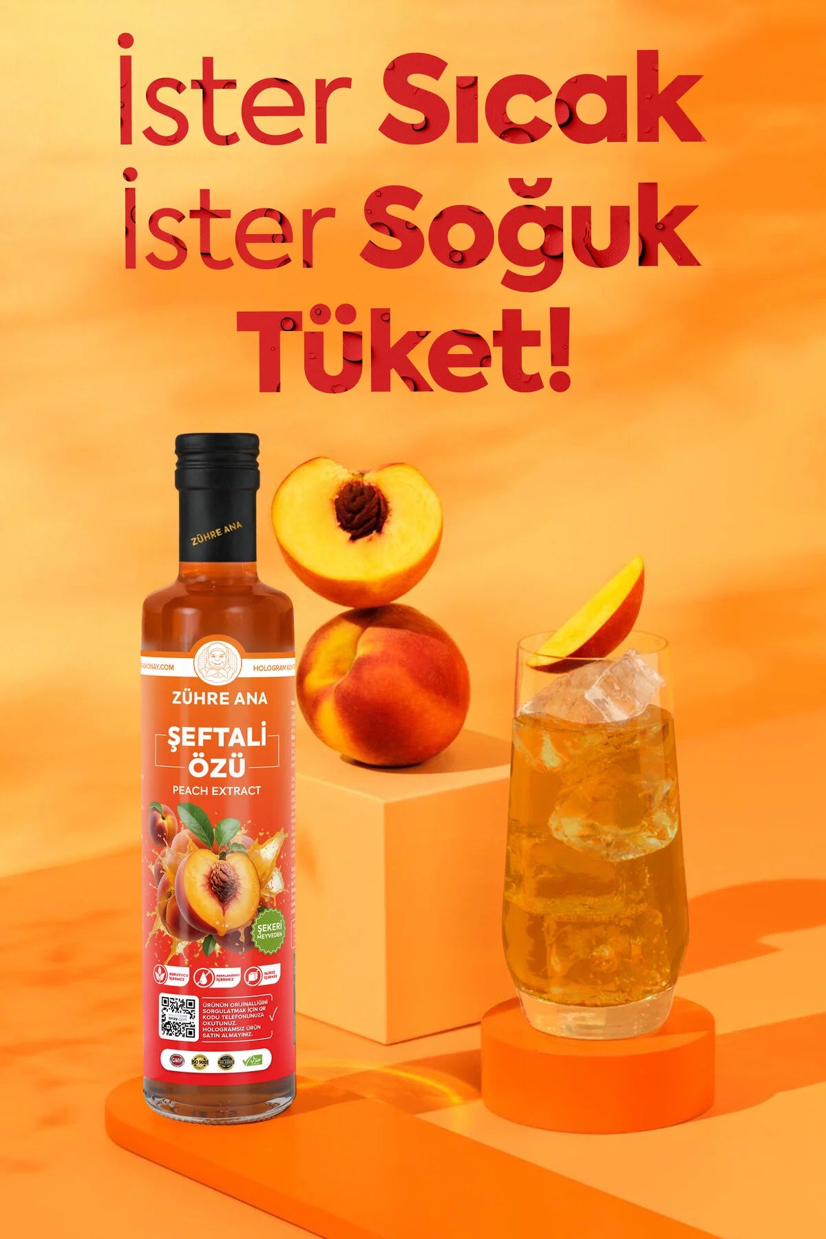 Zühre Ana Şeftali Özü – Natuurlijke Perzikextract Siroop 640g | Zonder Toegevoegde Suiker