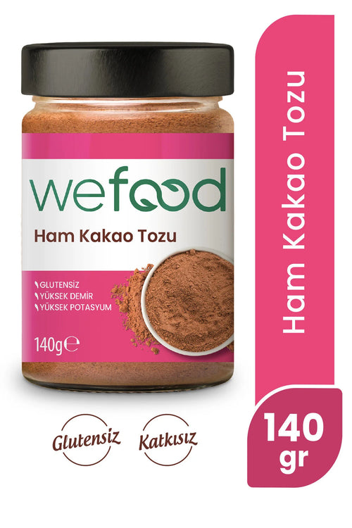 Wefood Ham Cacaopoeder – 100% Pure Cacao – Vetgereduceerd – Glutenvrij – Rijk aan Vezels & Eiwitten – 140 g